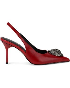 Kurt Geiger Leather Belsize Eagle Slingback Heels - Red