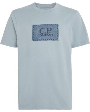 C.P. Company Cotton Stamp Logo T-Shirt - Blue