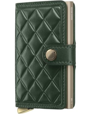 Secrid Premium Leather Embossed Diamond Miniwallet - Green