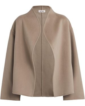 Soft Goat Wool-Cashmere Short Jacket - Brown