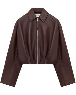 Loewe Lambskin Draped Jacket - Brown