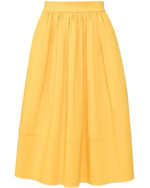 Weekend by Maxmara Stretch-Cotton Midi Skirt - Yellow