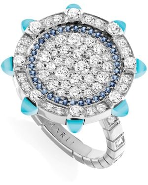 Marli New York Diamond, Sapphire And Chalcedony Tip-Top Statement Ring - Blue