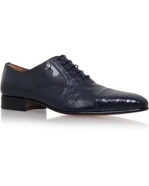 Stemar Crocodile Leather Oxford Shoes - Blue
