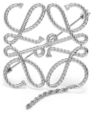 Loewe Anagram Rope Brooch - Metallic