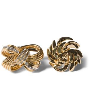 Miu Miu Embellished Asymmetric Earrings - Metallic