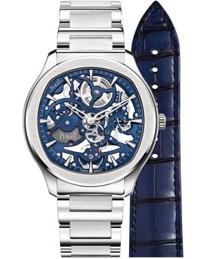Piaget Stainless Steel Polo Skeleton-Hued Watch - Blue