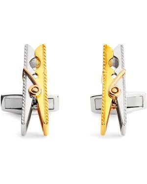 Tateossian Sterling Mayfair Peg Cufflinks - Metallic