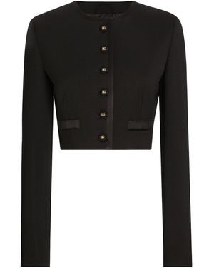 Dolce & Gabbana Wool Cropped Jacket - Black