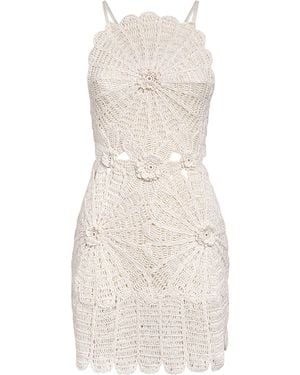 Cult Gaia Linen Embroidered Fira Mini Dress - Natural