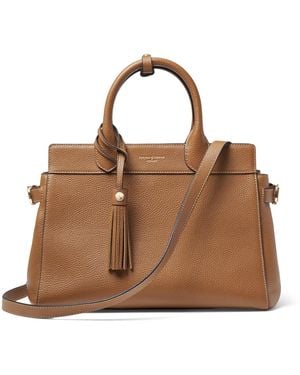 Aspinal of London Leather Savannah Top-Handle Bag - Brown