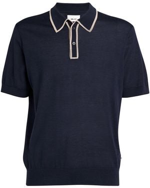 NN07 Knitted Polo Shirt - Blue