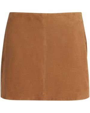 Arma Lamb Suede Melody Mini Skirt - Brown