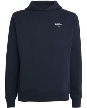 Sandro Cotton Logo Atelier Hoodie - Blue