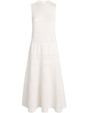 Molli Zig-Zag Weave Midi Dress - White