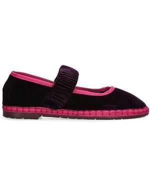 Flabelus Velvet Mafalda Espadrilles - Red