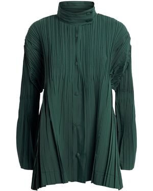 Pleats Please Issey Miyake Pleated Float Coat - Green