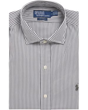 Ralph Lauren Cotton Poplin Custom Fit Stripe Shirt - Blue