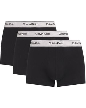 Calvin Klein Stretch-Cotton Icon Metallic Trunks - Black