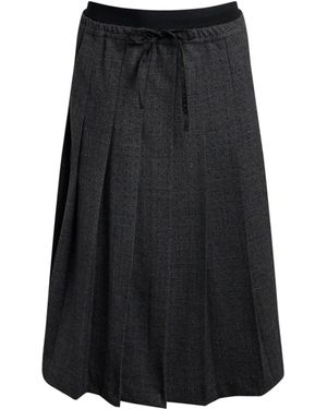 Sandro Pleated Rhinestone-Embellished Midi Skirt - Black