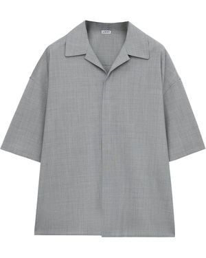Loewe Wool-Blend Short-Sleeve Shirt - Grey