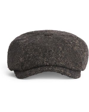 Stetson Wool Tweed Donegal Flat Cap - Grey