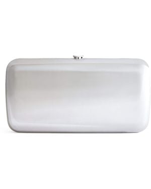 Jeffrey Levinson Finley Mirrored Clutch Bag - White