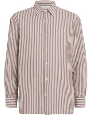Officine Generale Cotton Stripe Gad Shirt - White