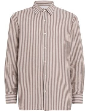 Officine Generale Cotton Stripe Gad Shirt - White