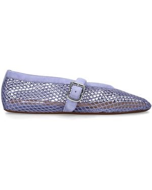 Alaïa Suede Mesh Ballet Flats - Blue