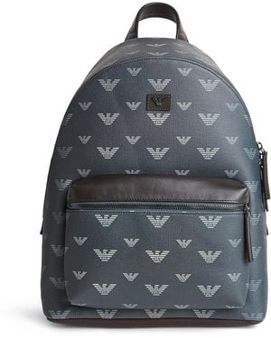 Emporio Armani Coated Canvas Eagle Backpack - Grey
