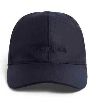 Corneliani Virgin Wool Logo Baseball Cap - Blue