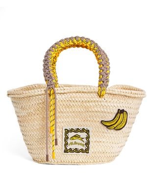 ALÉMAIS Medium Woven Mona Basket Bag - Metallic