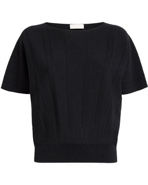 FALKE Plissé Boat-Neck Top - Black