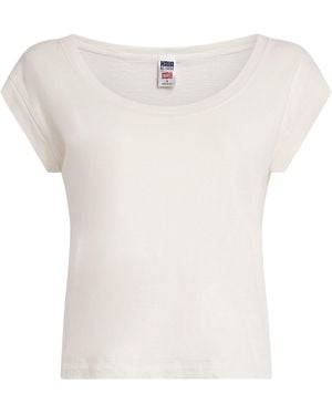 RE/DONE Cotton Cropped Frankie T-Shirt - White