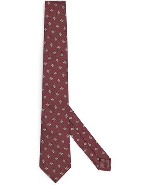Emporio Armani Silk Jacquard Tie - Brown
