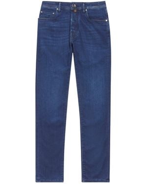 Jacob Cohen Limited Edition Crocodile Skin-Patch Bard Slim Jeans - Blue