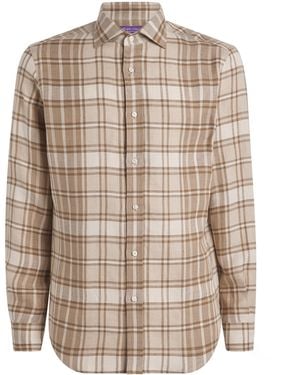 Ralph Lauren Linen-Cotton Check Shirt - Brown