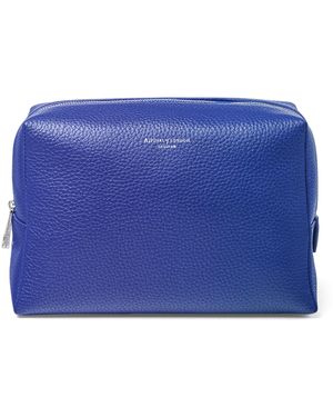 Aspinal of London Large Leather London Cosmetic Case - Blue