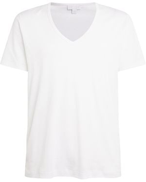 Sunspel Sea Island Cotton V-neck T-shirt - White