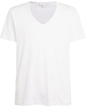 Sunspel Sea Island Cotton V-Neck T-Shirt - White