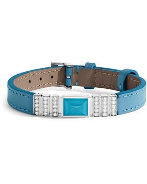 Marli New York Diamond And Nappa Leather Unii Bracelet - Blue