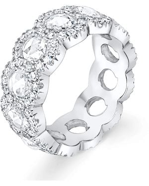 David Morris And Diamond Rose Cut Eternity Ring - Metallic