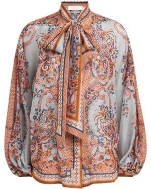 Zimmermann Silk Printed Aster Blouse - Multicolor