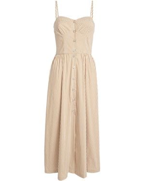 Claudie Pierlot Cotton-Blend Stripe Maxi Dress - Natural