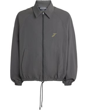 Jacquemus Embroidered Initial Windbreaker Jacket - Gray