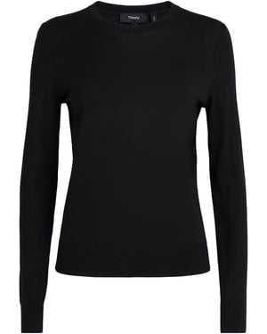 Theory Wool Long-Sleeve T-Shirt - Black