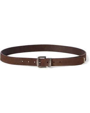 Brunello Cucinelli Reversed Leather Belt - Brown