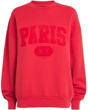 Maje Cotton Paris Graphic Sweatshirt - Red