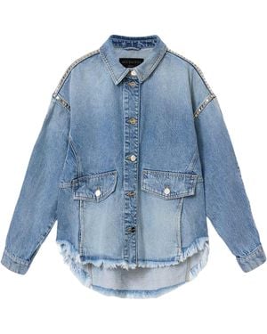 AllSaints Hettie Stud Denim Shacket - Blue